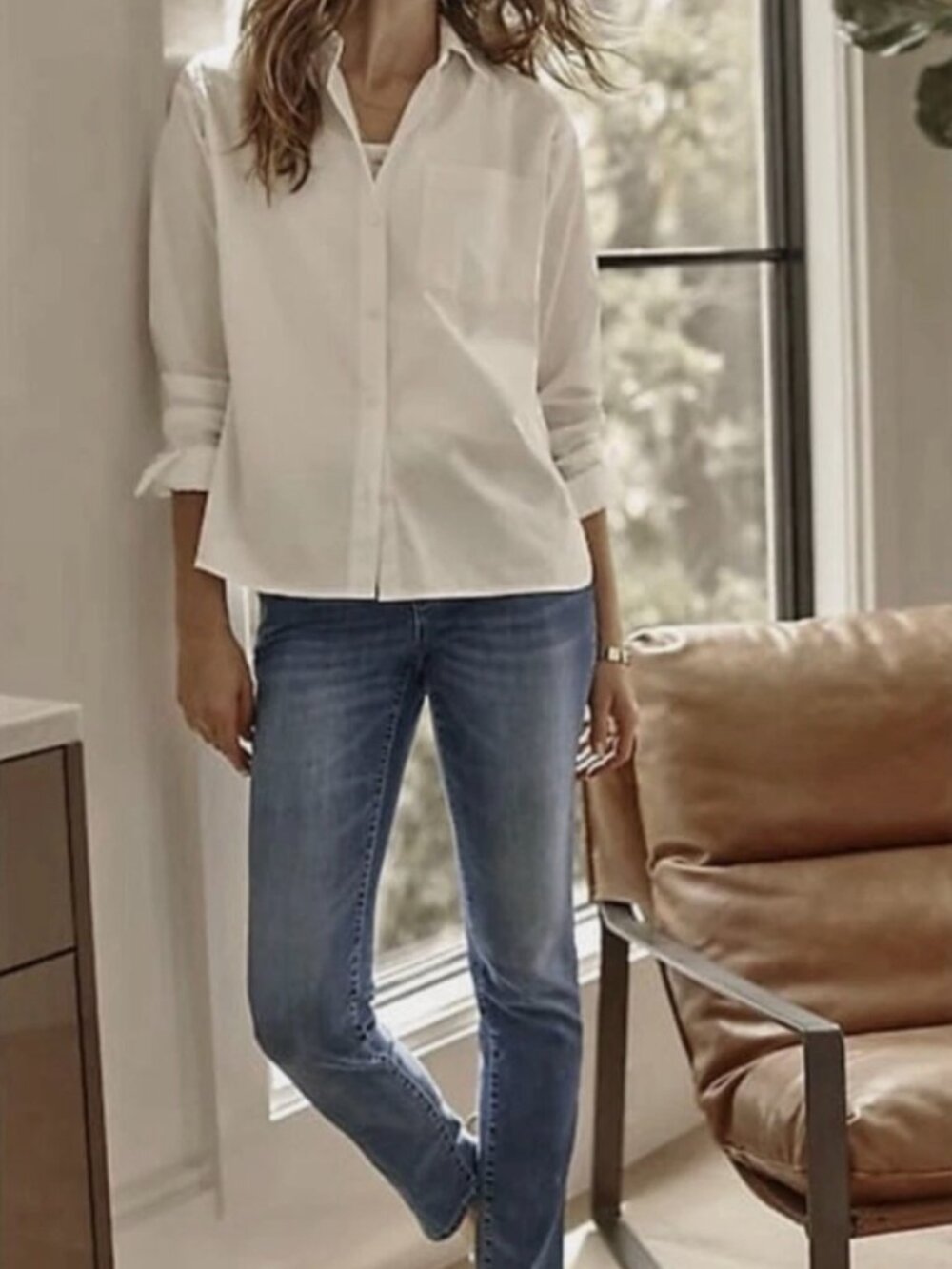 J. Jill smooth fit straight leg denim, medium wash, size 8